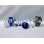 A collection of art glassware