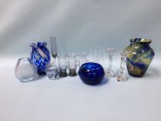 A collection of art glassware