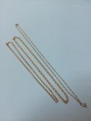 Three 9ct gold necklaces (stamped 375), weight 20g