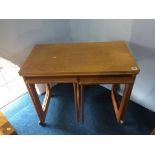 A teak folding table