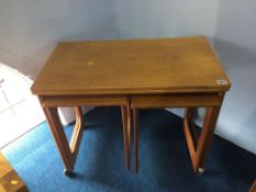 A teak folding table