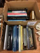 Two boxes of Japanese porcelain books, prints etc.