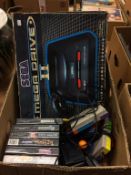 Sega Mega Drive II and games