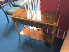 A Charles Barr two drawer side table, 82cm width