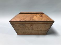 A Burr walnut tea caddy