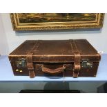 A leather suitcase