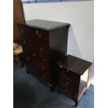 A Stag chest of drawers and a bedside cabinet