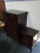 A Stag chest of drawers and a bedside cabinet