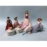 Various figures, to include Nao and Royal Worcester etc.