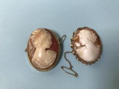 Two cameo brooches