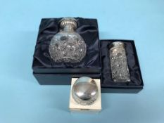 A silver top scent bottle etc.