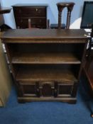 An oak bookcase