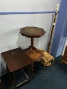 Two Italian occasional tables and a standard lamp etc.