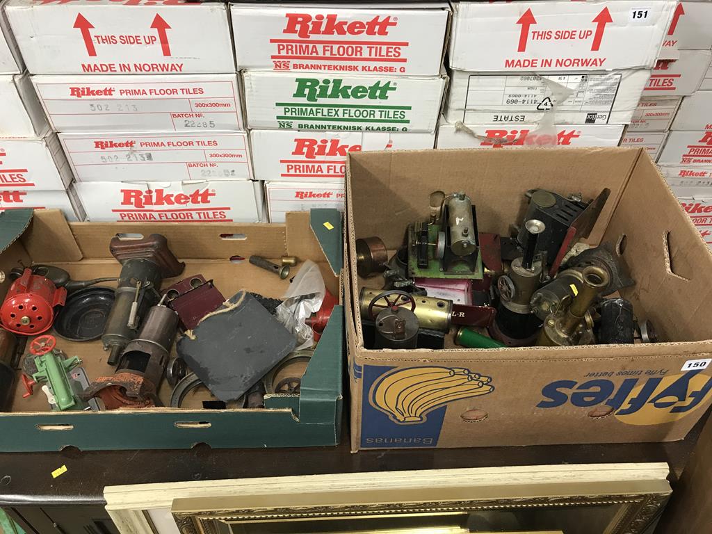 Two boxes of part and scratch built model engines etc.