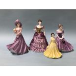 Four Coalport figures