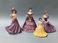 Four Coalport figures