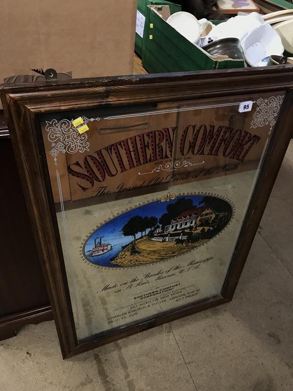 A Southern Comfort, framed advertising mirror