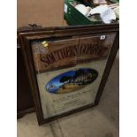 A Southern Comfort, framed advertising mirror