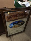 A Southern Comfort, framed advertising mirror