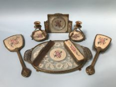 A Petit Point dressing table set