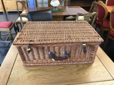 A picnic basket and contents