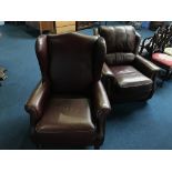 Two leather armchairs