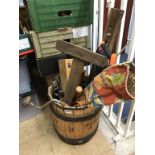 Various tools in a barrel