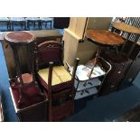 A reproduction plant stand, and drinks trolley etc.
