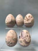 Five Lladro eggs