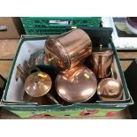 A quantity of brass ware etc., in one box