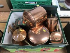 A quantity of brass ware etc., in one box