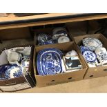 Three boxes of assorted, to include blue and white china etc.