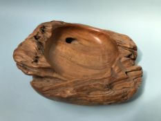 A carved teak bowl
