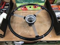 A vintage steering wheel