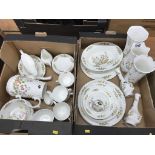 Two boxes of Aynsley 'Cottage Garden' dinnerware