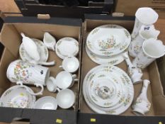 Two boxes of Aynsley 'Cottage Garden' dinnerware