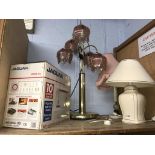 Various lamps and a sewing machine