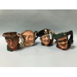 Four Royal Doulton character jugs