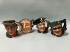 Four Royal Doulton character jugs