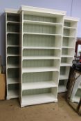 Three modern bookcases, 96cm x 215cm