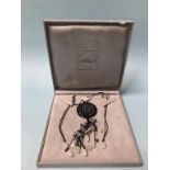 A boxed Lalique 'Cactus Noir' necklace