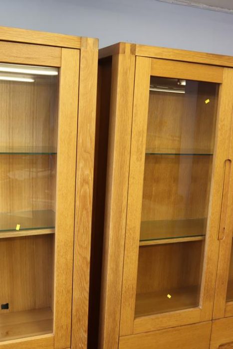 A pair of light oak display cabinets - Image 6 of 9