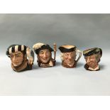 Four Royal Doulton character jugs