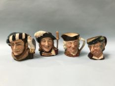 Four Royal Doulton character jugs