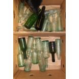 A collection of antique glass bottles