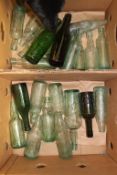 A collection of antique glass bottles