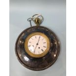 A silver plated cased wall clock, by Mosley of Paris, with enamelled dial, eight day movement and