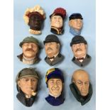 Nine various Bosson's heads