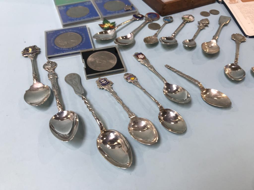 A collection of 'Sterling' spoons, Commemorative crowns etc. - Image 2 of 6