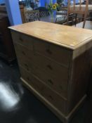 A pine chest of drawers, 113cm width